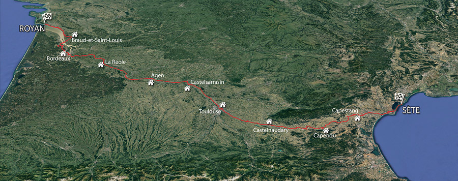 Notre itinraire sur le Canal des Deux Mers