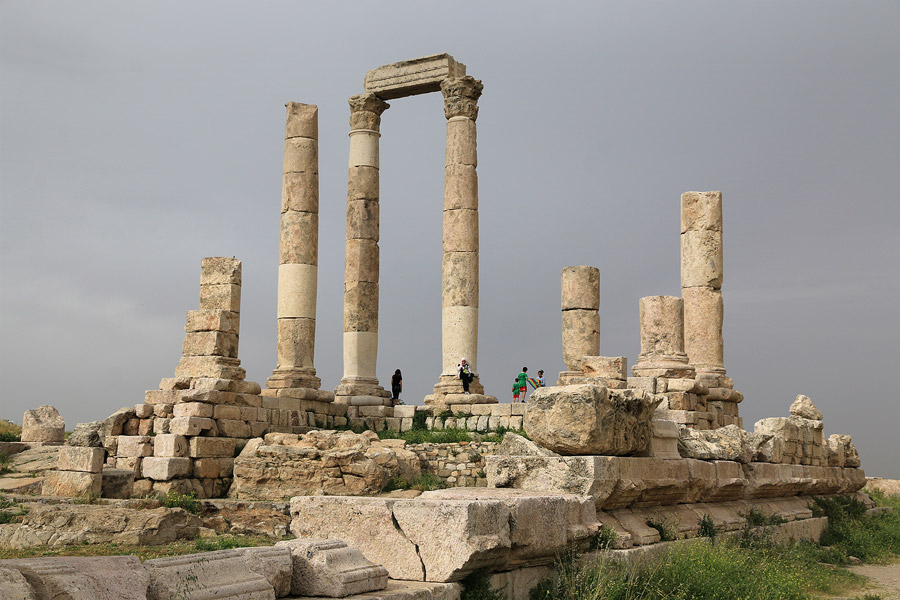 Le Temple d'Hercule, dans la Citadelle d'Amman.