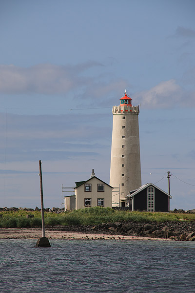 Phare de l'le Grotta, dans la pninsule de Seltjarnarnes