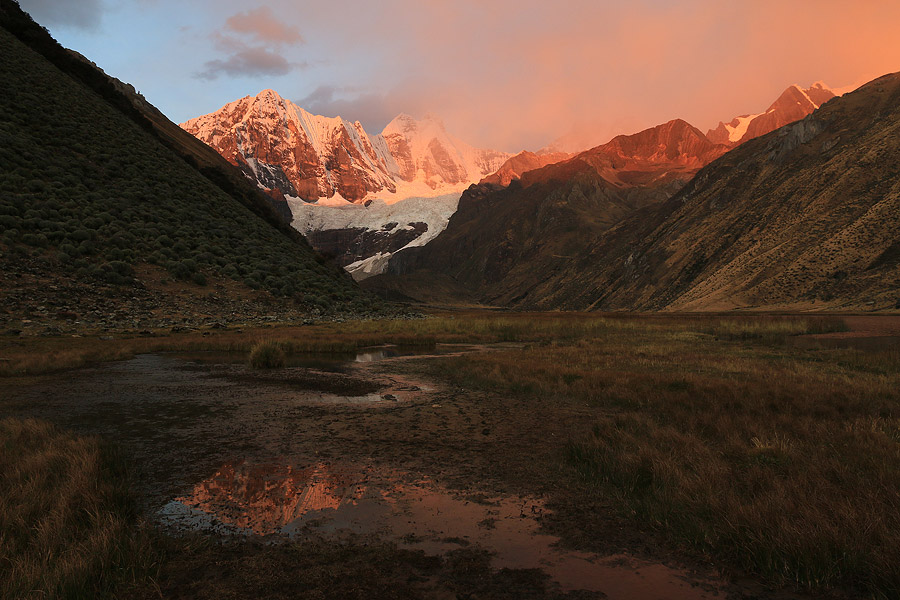 Coucher de soleil sur la laguna Jahuacocha