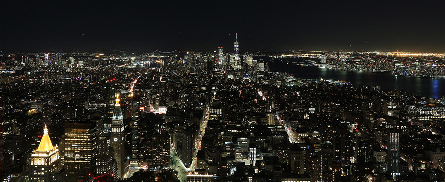 New York de nuit, depuis l'Empire State Building